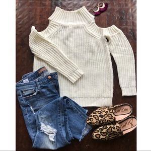 Miracle USA Cream Cutout Sweater